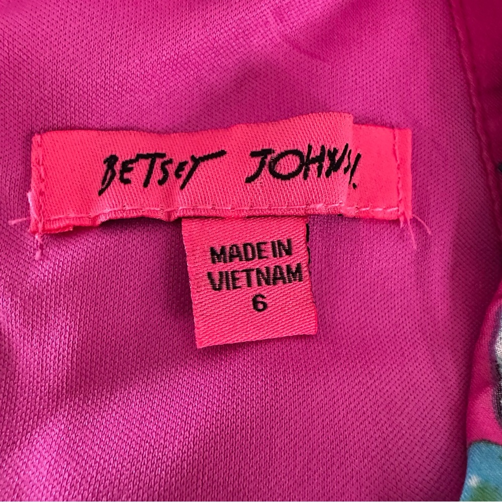 Betsey Johnson pink floral trapeze dress size 6 - Picture 4 of 6